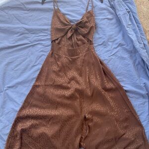 Chic Brown Animal Print Dress